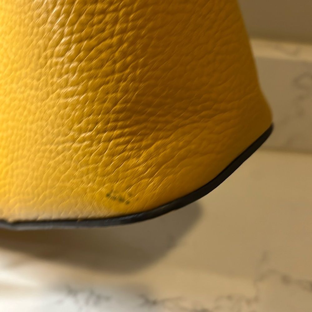 Dooney & Bourke Pebble Grain Small Lexington Pebbled Leather Mustard Tote Bag - Picture 4 of 12